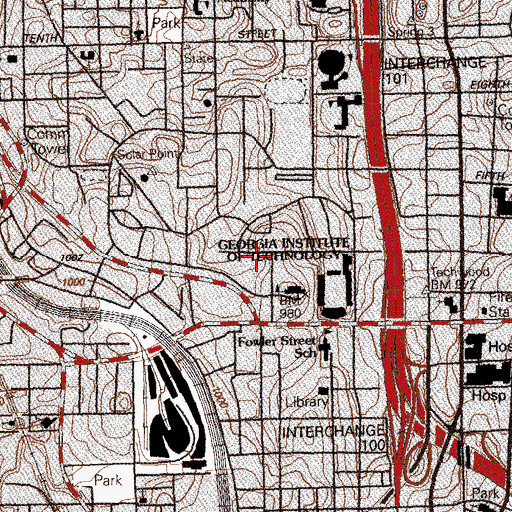 Topographic Map of Skiles Classroom Building, GA