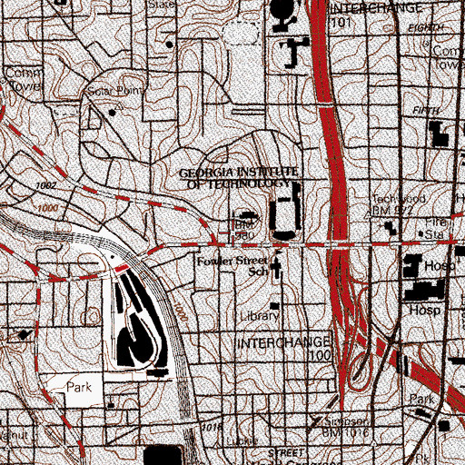 Topographic Map of Swann Building, GA