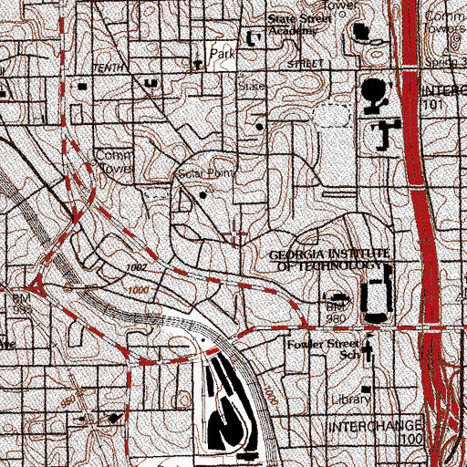 Topographic Map of Theatre for the Arts, GA