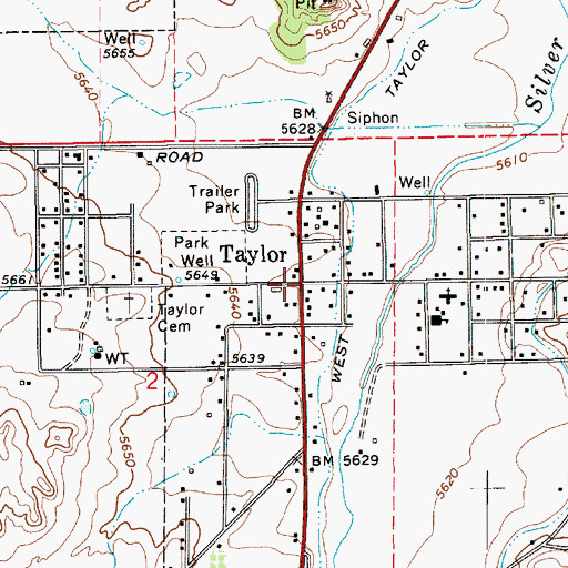 Topographic Map of Taylor, AZ