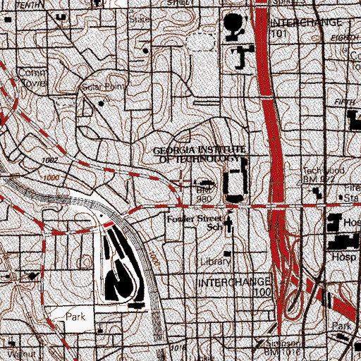 Topographic Map of Weber Space Science and Technology Building, GA