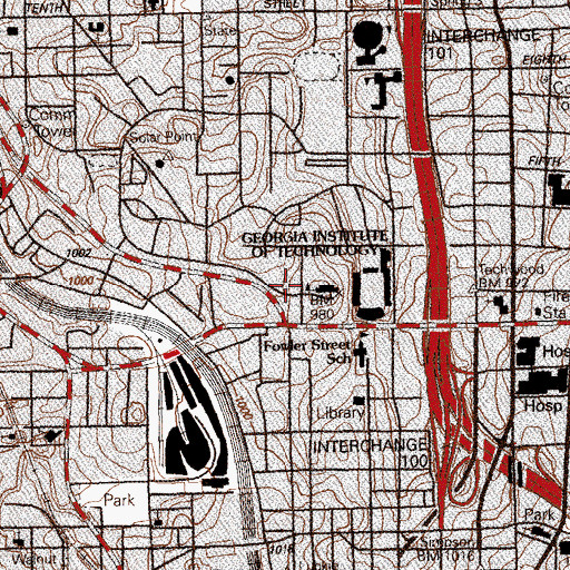 Topographic Map of Weber Space Science and Technology Building, GA