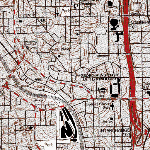 Topographic Map of Wenn Student Center, GA