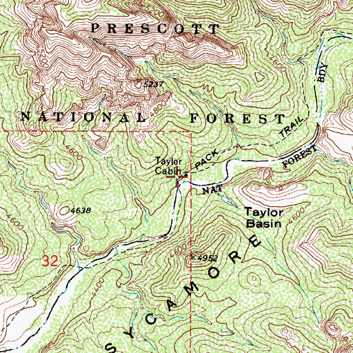 Topographic Map of Taylor Cabin, AZ
