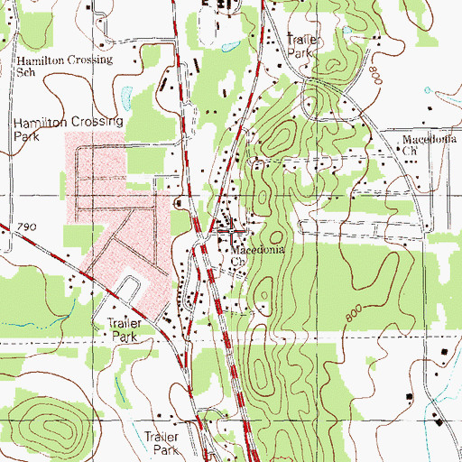 Topographic Map of Macedonia Church, GA