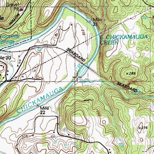 Topographic Map of Hurricane Creek, GA