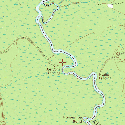 Topographic Map of Joe Cone Landing, GA