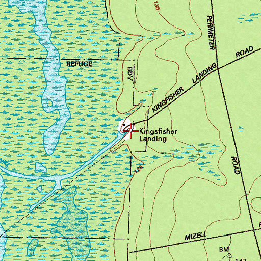 Topographic Map of Kingfisher Landing, GA