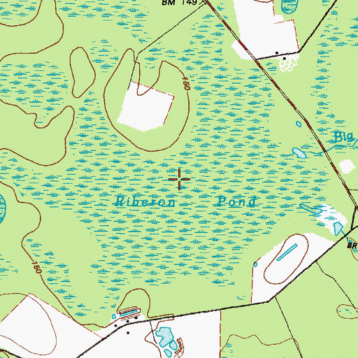 Topographic Map of Riberon Pond, GA