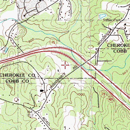 Topographic Map of Georgia Lite Flite Airport (historical), GA