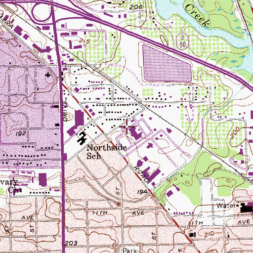 Topographic Map of Palmyra Park Heliport, GA