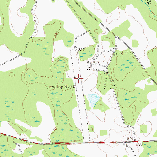 Topographic Map of Tallassee Plantation Airport (historical), GA