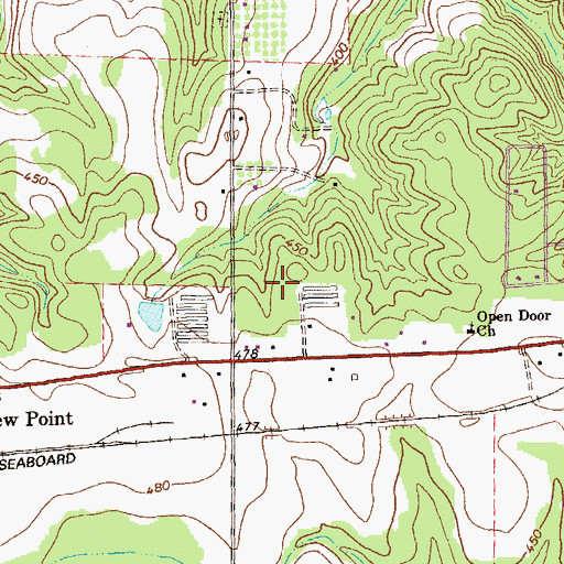 Topographic Map of Lowell Field, GA