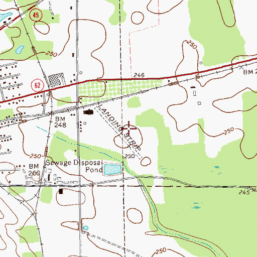 Topographic Map of Jordans Airport, GA