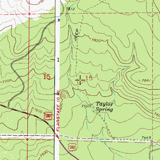 Topographic Map of Taylor Spring, AZ