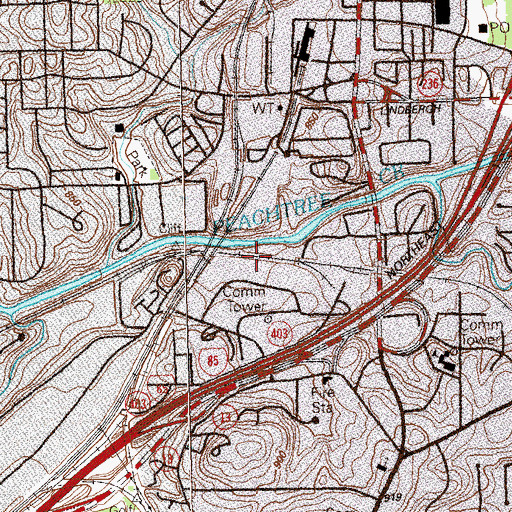 Topographic Map of Rollins Stolport, GA