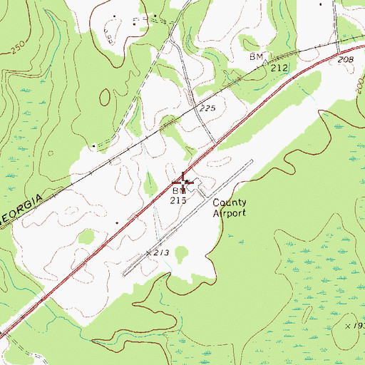 Topographic Map of Early County Airport, GA