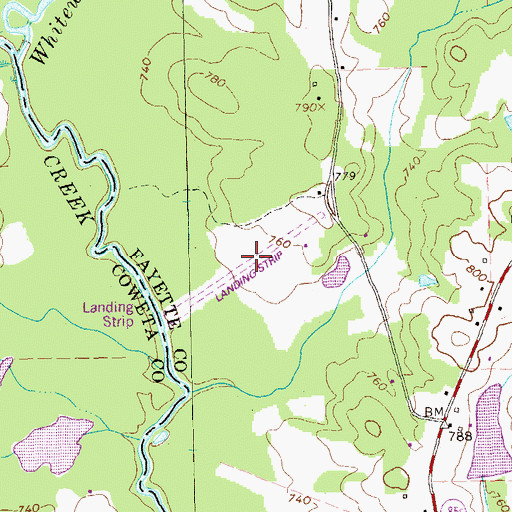 Topographic Map of Kenley Field, GA