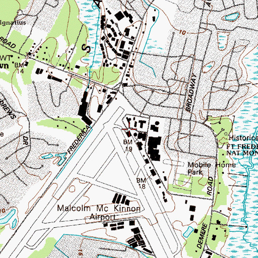 Topographic Map of McKinnon St Simons Island Airport, GA