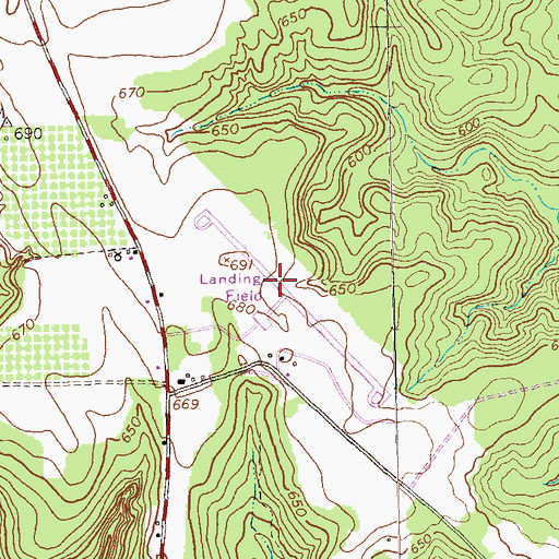 Topographic Map of Marion County Airport, GA