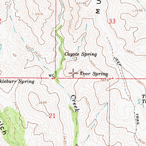 Topographic Map of Tear Spring, AZ