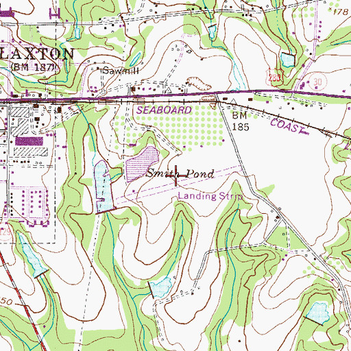 Topographic Map of Hearn Airport (historical), GA