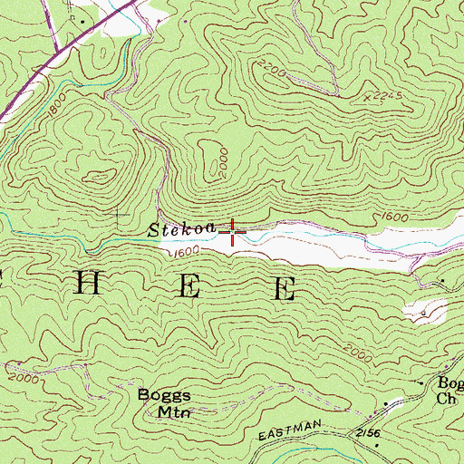 Topographic Map of Big Creek Flying Ranch Airport, GA