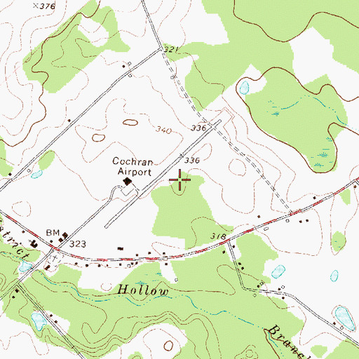 Topographic Map of Cochran Airport, GA