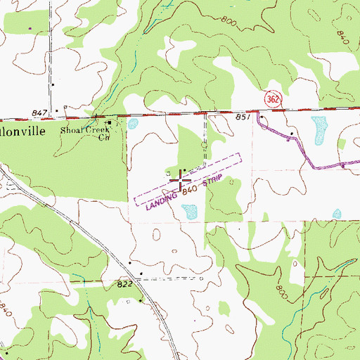 Topographic Map of Shade Tree Airport, GA