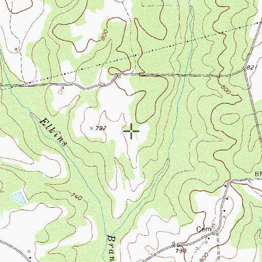 Topographic Map of Meadowlark Airport, GA