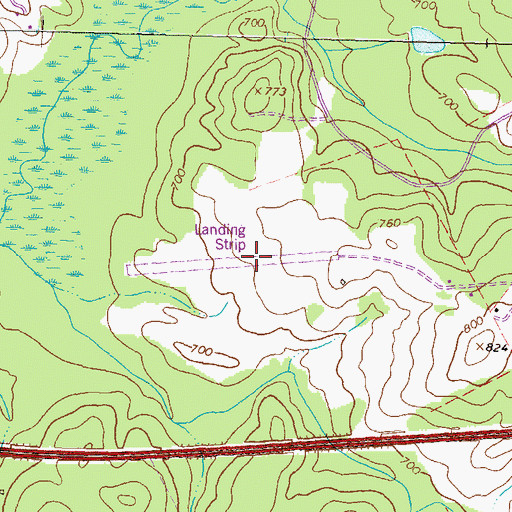 Topographic Map of Cline Ranch Strip (historical), GA
