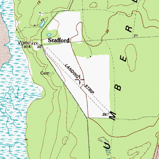 Topographic Map of Stafford Airport, GA