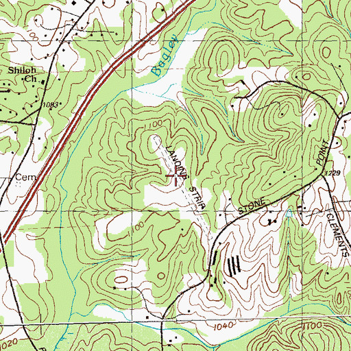 Topographic Map of Stoney Point Field, GA