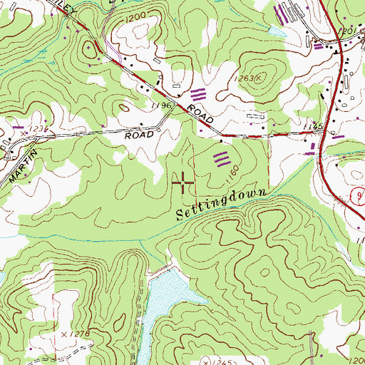 Topographic Map of Adams Heliport, GA