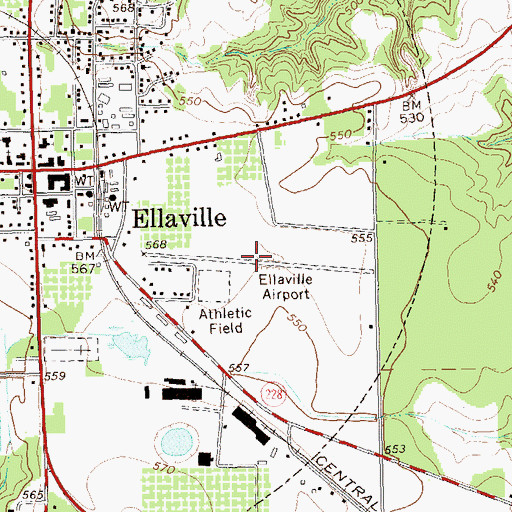 Topographic Map of Gill Strip (historical), GA
