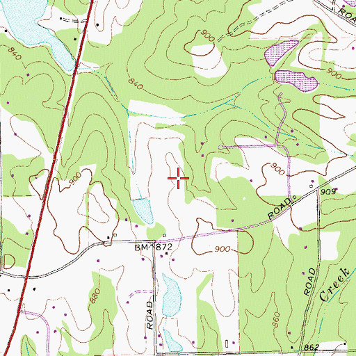 Topographic Map of Adams Airport, GA