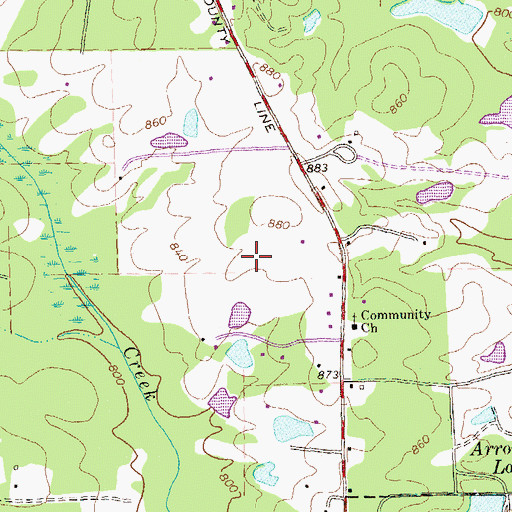 Topographic Map of Bishops Airport (historical), GA
