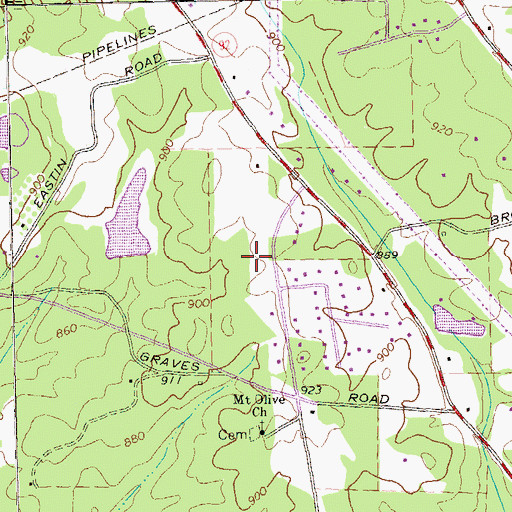 Topographic Map of Mc Lendon Airport, GA