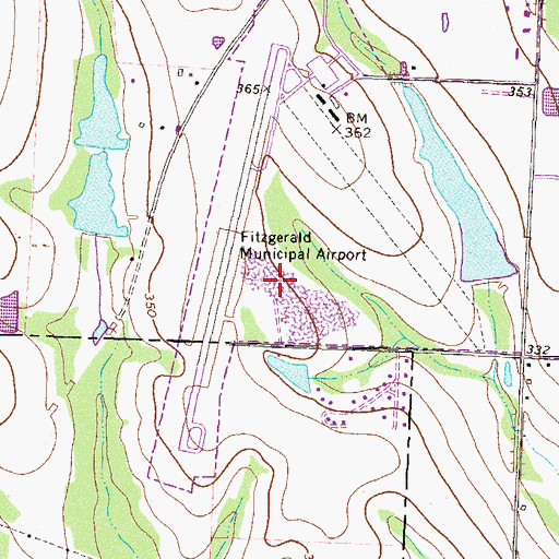 Topographic Map of Fitzgerald Municipal Airport, GA