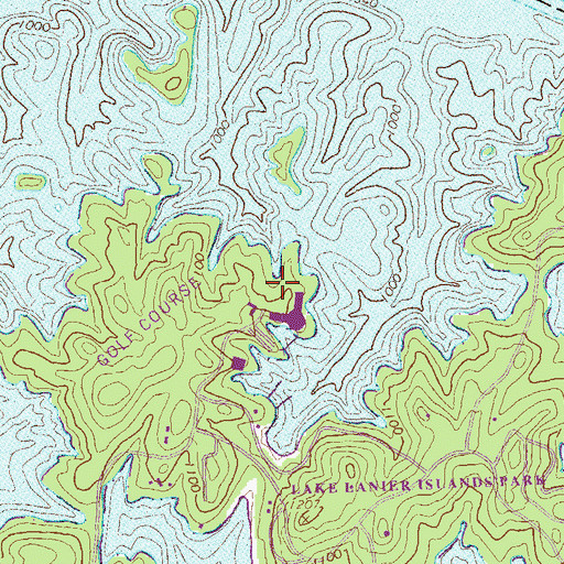 Topographic Map of Stouffer Pine Isle Resort Heliport, GA