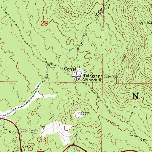 Topographic Map of Telegraph Spring Windmill, AZ