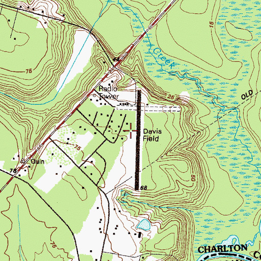 Topographic Map of Davis Field, GA