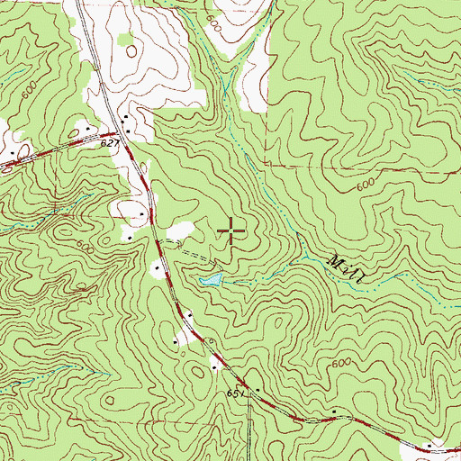 Topographic Map of Broken Ranch Airport, GA