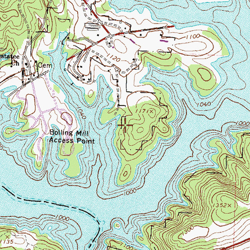 Topographic Map of Latham Creek Heliport, GA