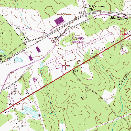 Topographic Map of Greene County Regional Airport, GA