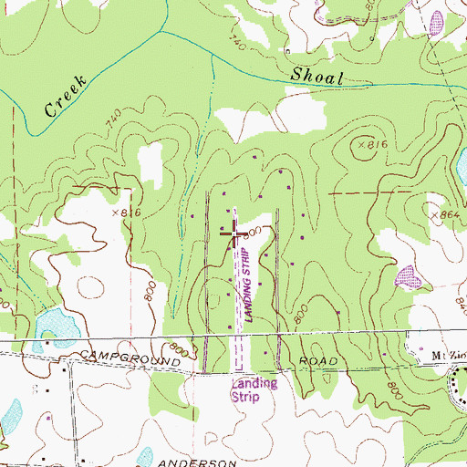 Topographic Map of Cedar Ridge Airport, GA