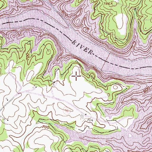 Topographic Map of Mustang Field, GA