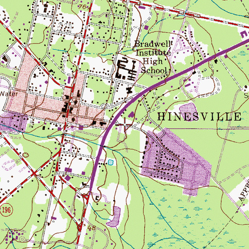 Topographic Map of Liberty Memorial Hospital Heliport, GA