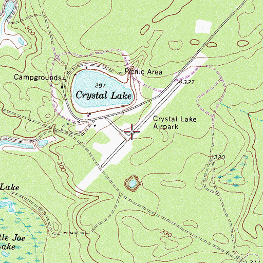 Topographic Map of Crystal Lake Airpark, GA