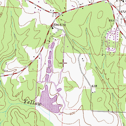 Topographic Map of Seven Lakes Airport, GA